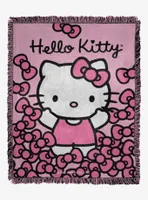 Hello Kitty More Bows Woven Jacquard Throw Blanket