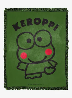 Keroppi Friendly Froggy Woven Jacquard Throw Blanket