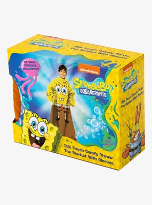Spongebob Being Bob Youth Silk Touch Comfy Throw Blanket With Sleeves