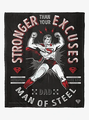 DC Comics Superman Stronger Than Excuses Blanket