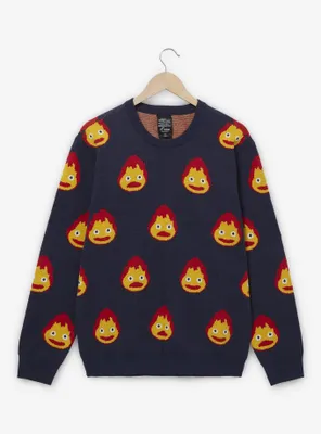 Studio Ghibli Howl's Moving Castle Calcifer Expressions Allover Print Sweater - BoxLunch Exclusive