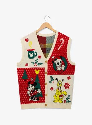 Boxlunch Strawberry Shortcake Holiday Icons Button-Up Sweater Vest