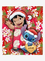 Disney Lilo & Stitch Santa Stitch Throw Blanket