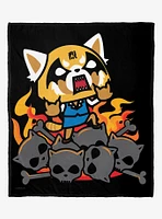 Aggretsuko Skull And Flame Throw Blanket