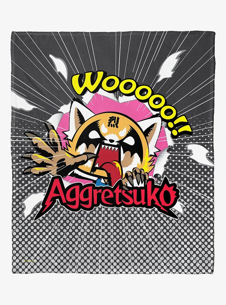 Aggretsuko Wooo! Silk Touch Throw Blanket