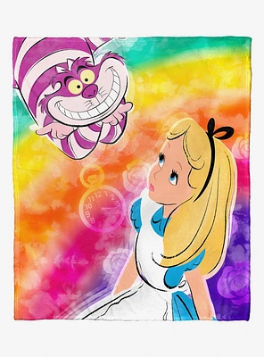 Disney Alice In Wonderland Rainbows Alice Throw Blanket