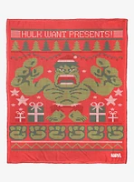 Marvel Hulk Want Presents! Throw Blanket