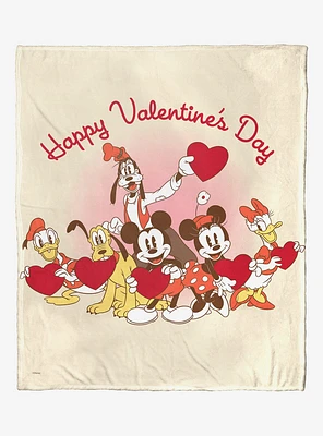 Disney Mic Friends Happy Valentine's Day Group Blanket