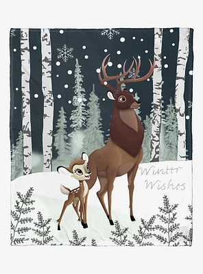 Disney Bambi 80th Celebration Winter Wishes Throw Blanket