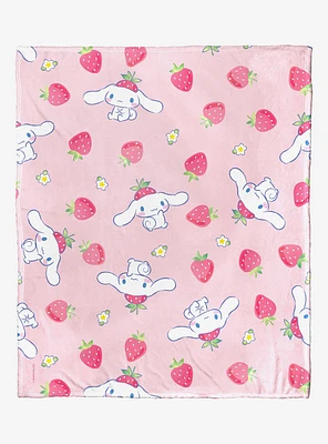 Cinnamoroll Berry Pattern Silk Touch Throw Blanket