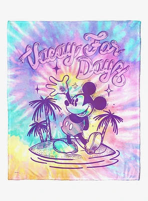 Disney Mickey Mouse Vacay Tie Dye Throw Blanket