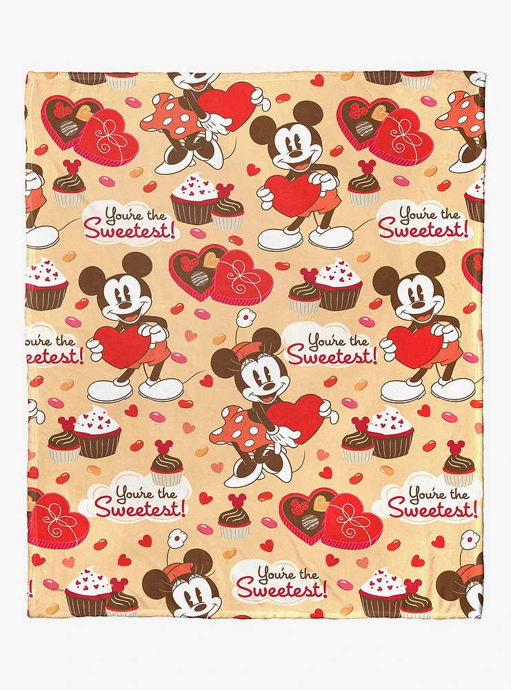 Disney Mickey Mouse You'Re The Sweetest Throw Blanket