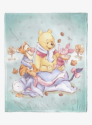 Disney Winnie The Pooh Autumn Happiness Throw Blanket