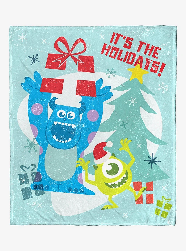 Disney Pixar Monsters Inc. Festive Monsters Throw Blanket