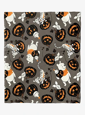 Disney Winnie The Pooh Pumpkin Patch Pattern Blanket