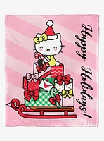 Sanrio Hello Kitty Happy Holidays Throw Blanket