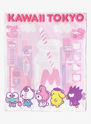 Sanrio Hello Kitty Kawaii Tokyo Throw Blanket