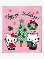 Sanrio Hello Kitty Mistletoe Throw Blanket