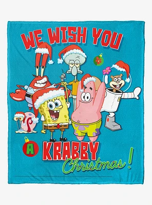 SpongeBob SquarePants Krabby Christmas Throw Blanket