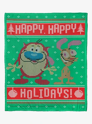 The Ren & Stimpy Happy Happy Holidays Blanket
