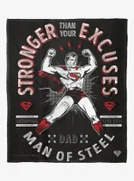 DC Comics Superman Stronger Than Excuses Blanket