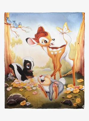 Disney Bambi 80th Celebration Forest Poster Throw Blanket