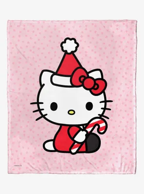 Sanrio Hello Kitty Candy Cane Kitty Throw Blanket