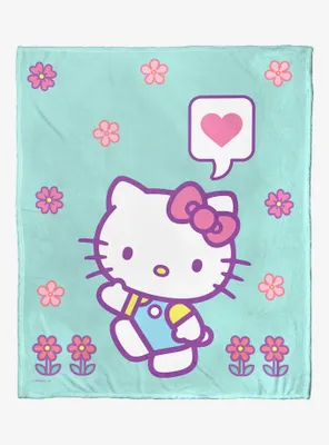 Sanrio Hello Kitty Falling Flowers Throw Blanket