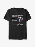 Marvel Captain America Hero Stats T-Shirt
