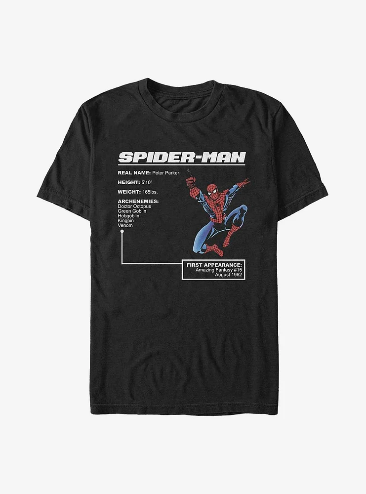 Marvel Spider-Man Hero Stats T-Shirt