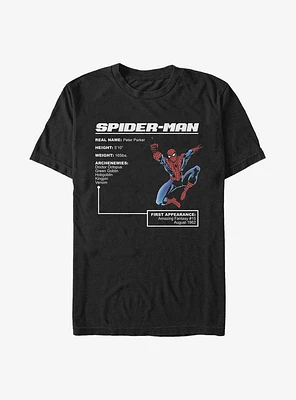 Marvel Spider-Man Hero Stats T-Shirt