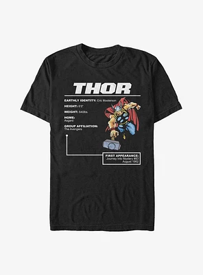 Marvel Thor Hero Stats T-Shirt