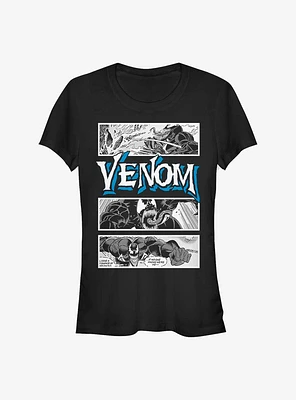 Marvel Venom Comic Panels Logo Girls T-Shirt