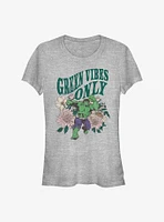 Marvel Hulk Green Vibes Only Girls T-Shirt
