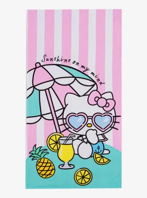 Hello Kitty Umbrella Drink Beach Towel