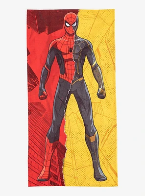Marvel Spider-Man Red Gold Rip Beach Towel