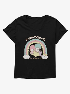 Little Twin Stars Kiki And Lala Rainbow Girls T-Shirt Plus