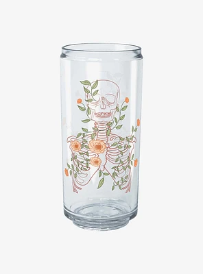 Hot Topic Skeleton Flowers Lineart Can Cup 