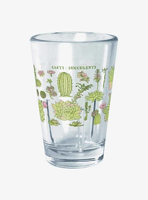Hot Topic Cacti Chart Drawing Mini Glass 