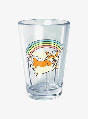 Hot Topic Corgi Rainbow Jump Mini Glass 