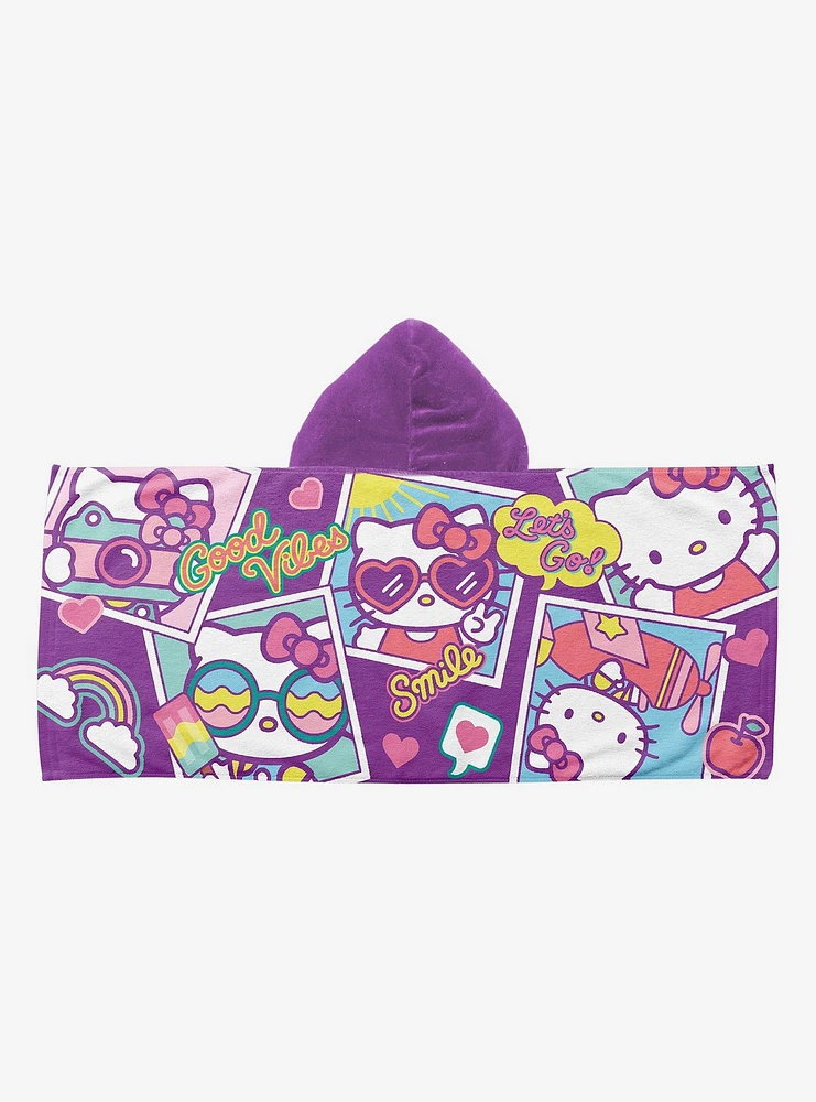 Hello Kitty Let's Go Hooded Youth Beach Towel