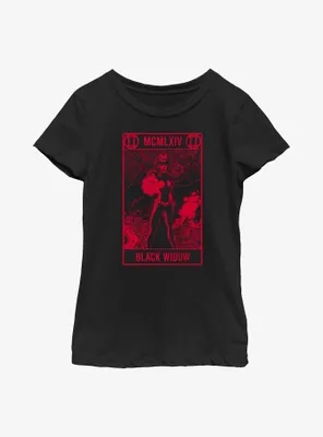 Marvel Black Widow Tarot Card Youth Girls T-Shirt