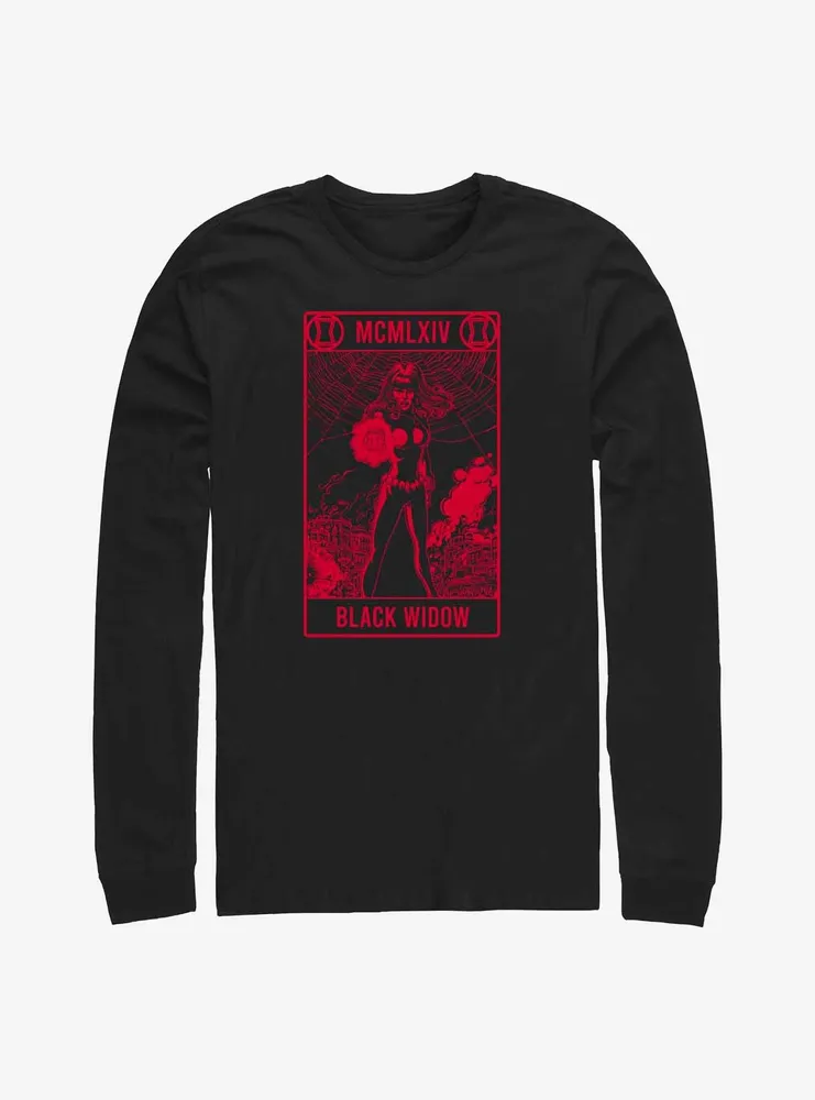 Marvel Black Widow Tarot Card Long-Sleeve T-Shirt