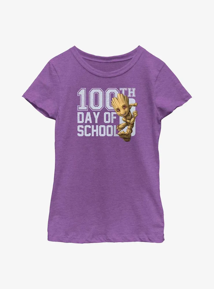 Marvel Guardians of the Galaxy Groot 100th Day School Youth Girls T-Shirt