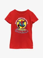 Marvel Spider-Man Just A Girl Who Loves Youth Girls T-Shirt