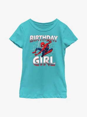 Marvel Spider-Man Web Birthday Girl Youth Girls T-Shirt