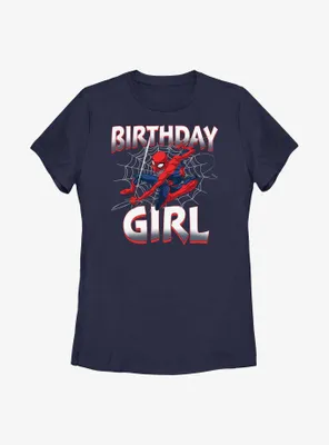 Marvel Spider-Man Web Birthday Girl Womens T-Shirt