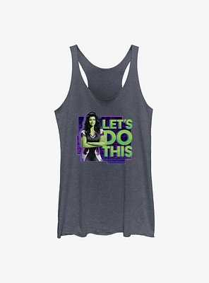 Marvel She-Hulk Let's Do This Badge Girls Raw Edge Tank