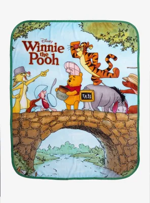 Disney Winnie The Pooh Group Bridge Throw Blanket