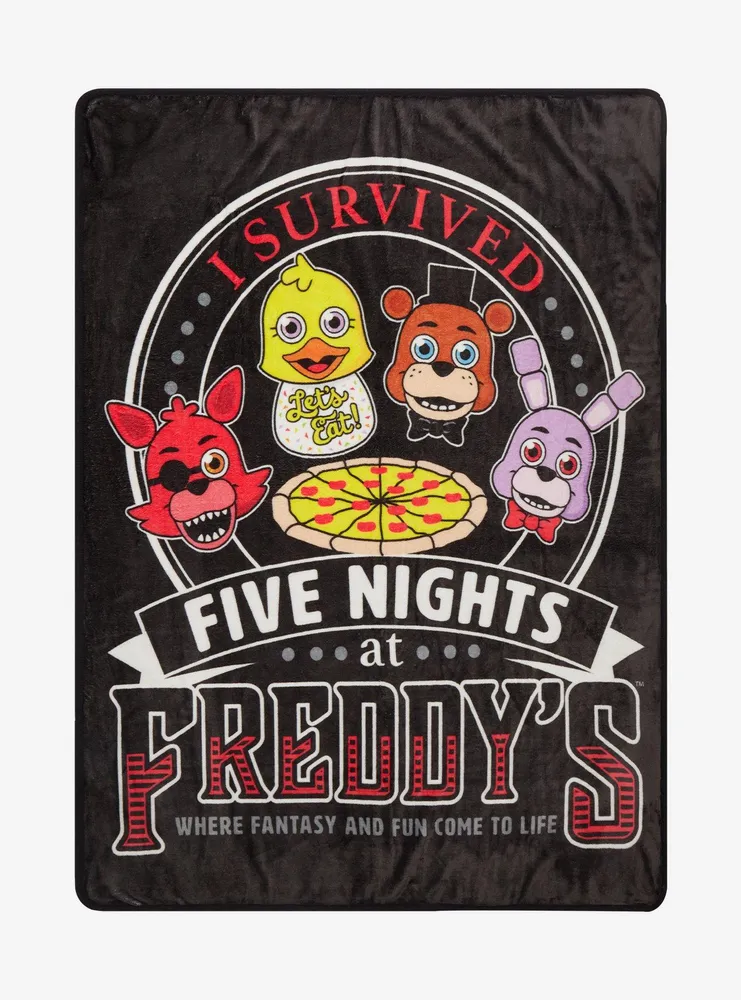 Five Nights At Freddy's I Survived Throw Blanket